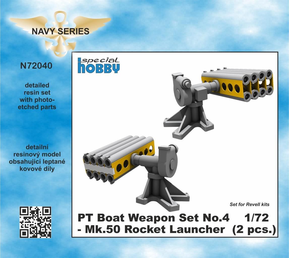 1:72 PT Boat Weapon Set No.4 - Mk.50 Rocket Launcher (2 pcs.)