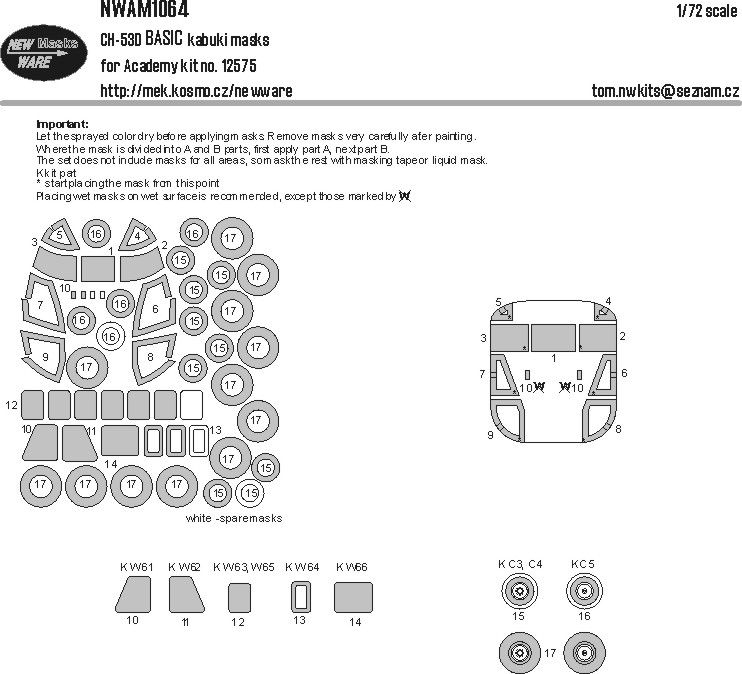 1:72 Mask CH-53D BASIC (ACAD 12575)
