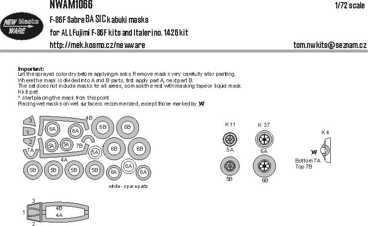 1:72 Mask F-86F Sabre BASIC (FUJI,ITAL)