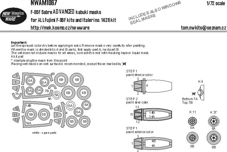 1:72 Mask F-86F Sabre ADVANCED (FUJI,ITAL)
