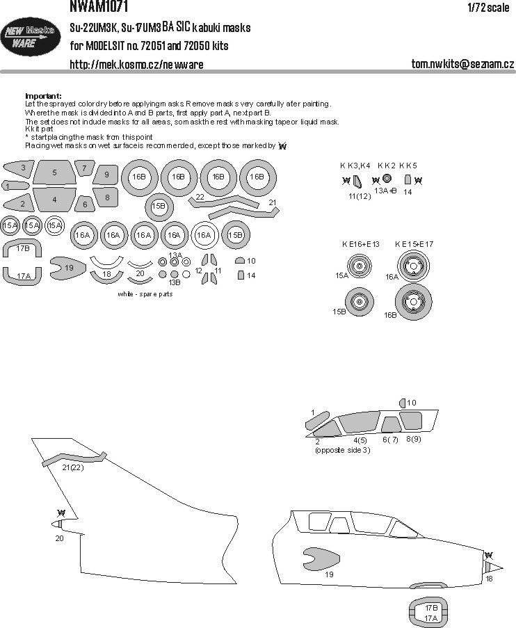 1:72 Su-22M3K, Su-17UM3 BASIC kabuki mask