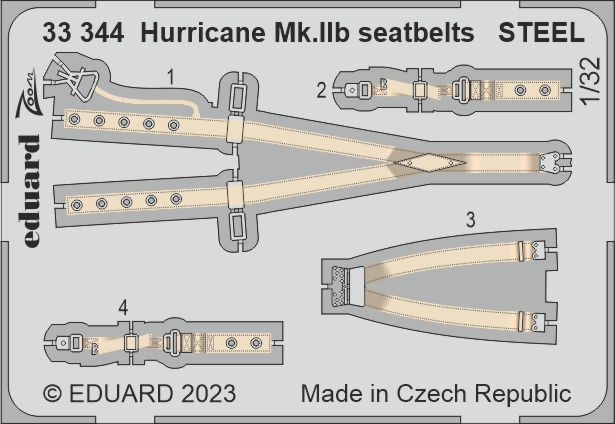 1:32 Hawker Hurricane Mk.IIb seatbelts STEEL