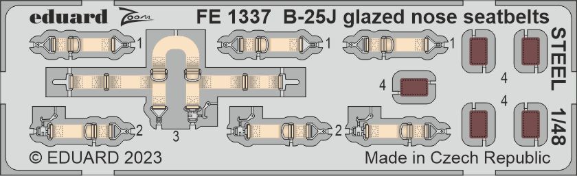 1:48 B-25J Mitchell glazed nose seatbelts STEEL