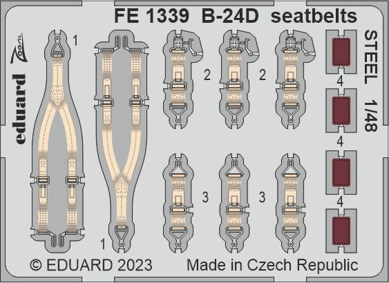 1:48 B-24D Liberator seatbelts STEEL