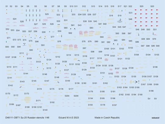 1:48 Su-25 Russian stencils