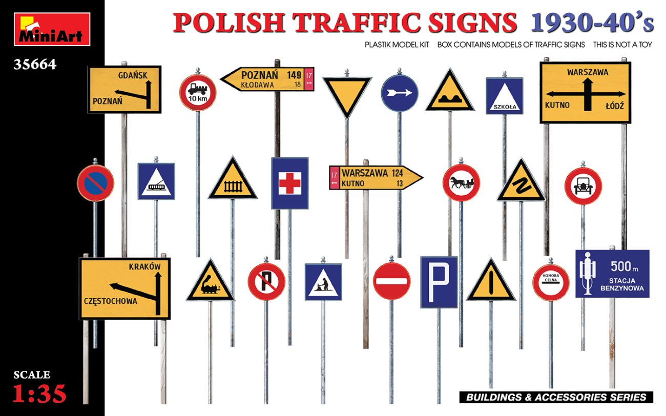 1:35 POLISH TRAFFIC SIGNS 1930-40’s