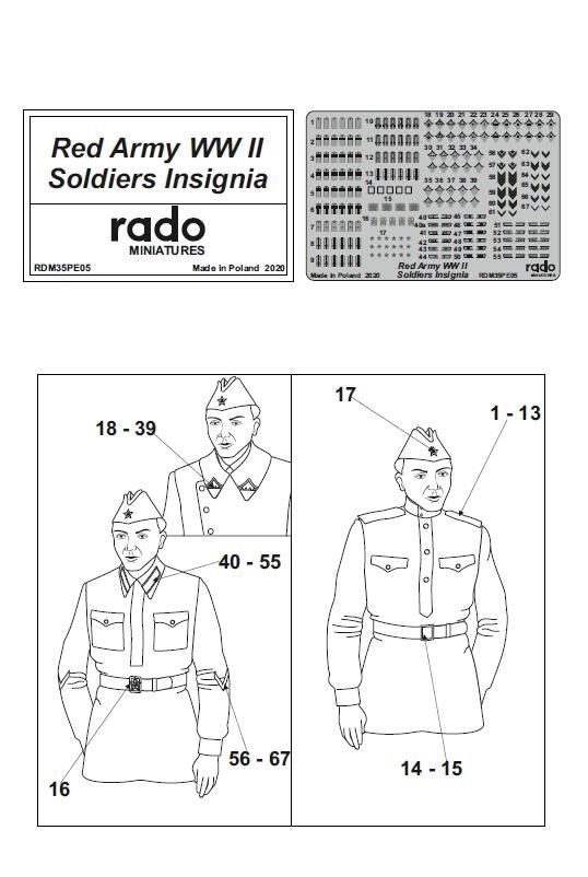 1:35 Red Army WWII Soldiers Insignia