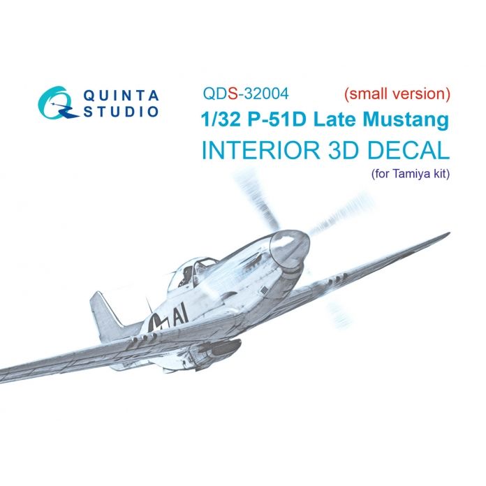 1:32 P-51D (Late) 3D-Printed & coloured Interior on decal paper (Tamiya) (small version)