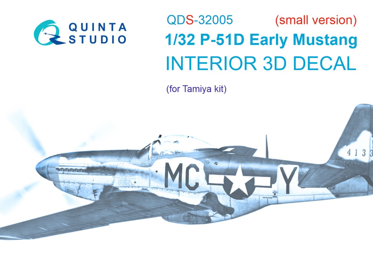 1:32 P-51D (Early) 3D-Printed & coloured Interior on decal paper (Tamiya) (small version)