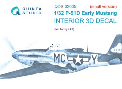1:32 P-51D (Early) 3D-Printed & coloured Interior on decal paper (Tamiya) (small version)