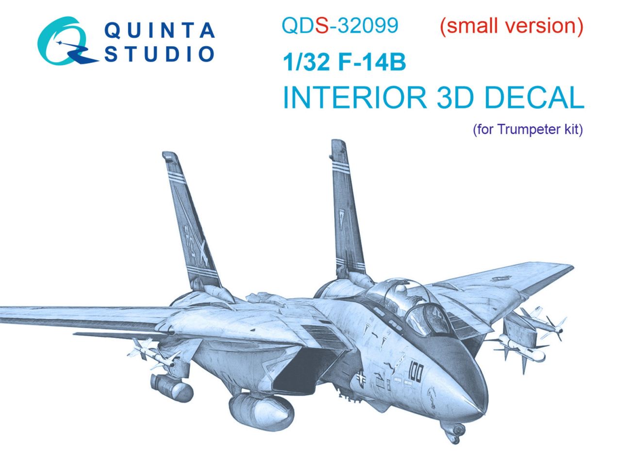 1:32 F-14B 3D-Printed & coloured Interior on decal paper (Trumpeter) (Small version)