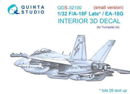 1:32 F/A-18F late / EA-18G 3D-Printed & coloured Interior on decal paper (Trumpeter) (Small version)