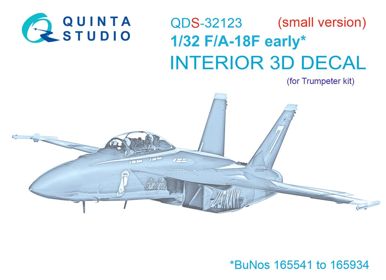 1:32 F/A-18F early 3D-Printed & coloured Interior on decal paper (Trumpeter) (Small version)