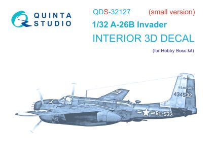 1:32 A-26B 3D-Printed & coloured Interior on decal paper (Hobby Boss) (small version