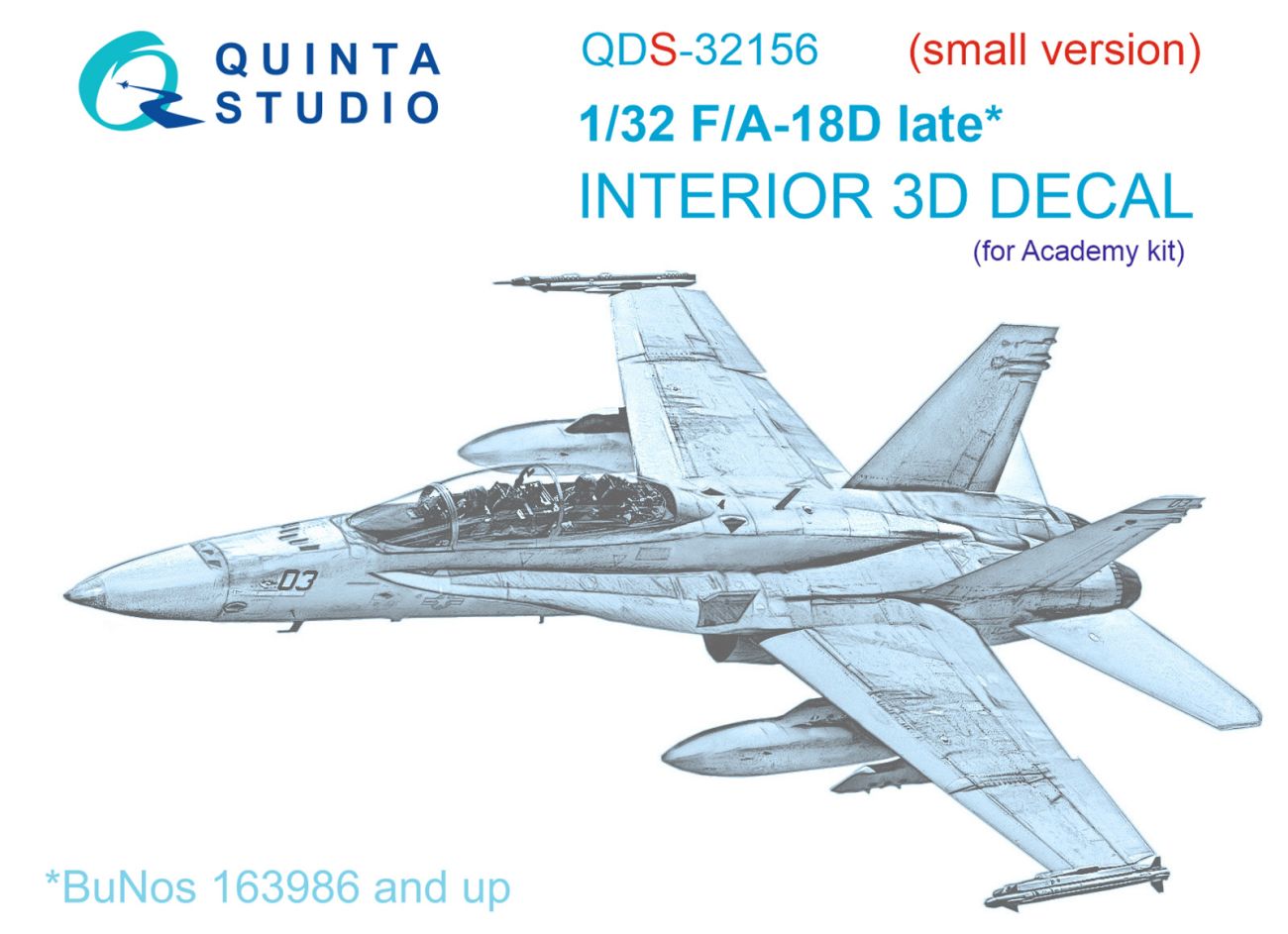 1:32 F/A-18D late 3D-Printed & coloured Interior on decal paper (Academy) (Small version)