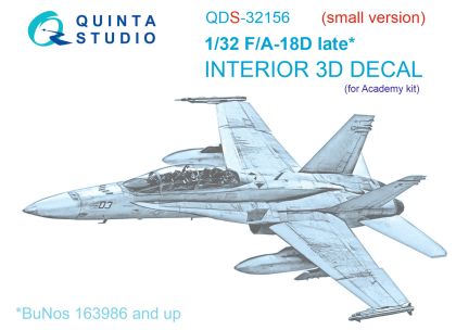 1:32 F/A-18D late 3D-Printed & coloured Interior on decal paper (Academy) (Small version)
