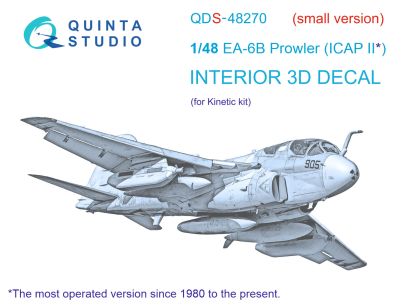 1:48 EA-6B Prowler (ICAP II) 3D-Printed & coloured Interior on decal paper (Kinetic) (Small version)