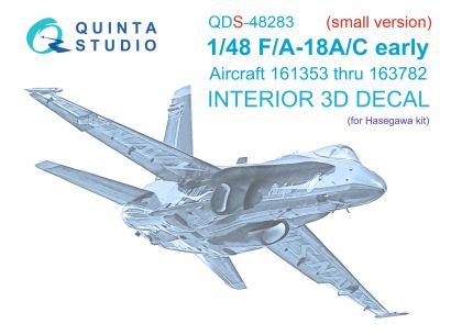 1:48 F/A-18A / C early 3D-Printed & coloured Interior on decal paper (Hasegawa) (Small version)