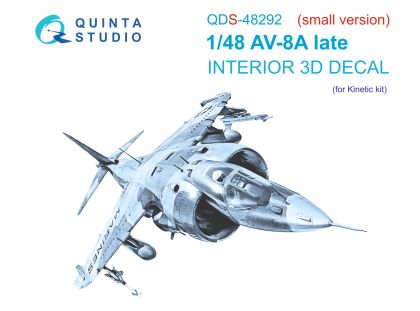 1:48 AV-8A Late 3D-Printed & coloured Interior on decal paper (Kinetic) (Small version)
