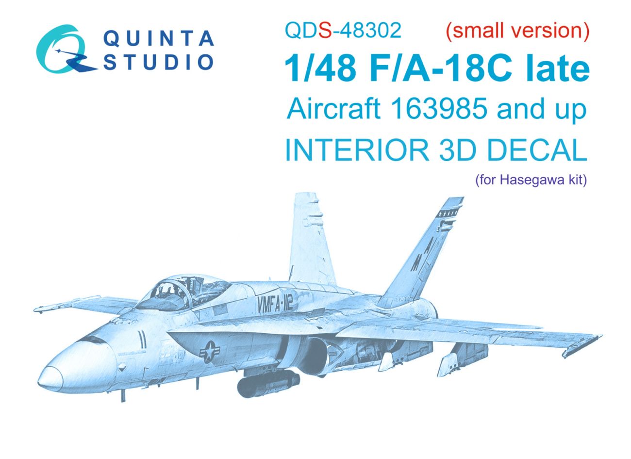 1:48 F/A-18C late 3D-Printed & coloured Interior on decal paper (Hasegawa) (Small version)