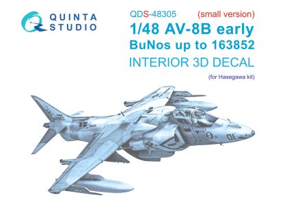 1:48 AV-8B Early 3D-Printed & coloured Interior on decal paper (Hasegawa) (Small version)