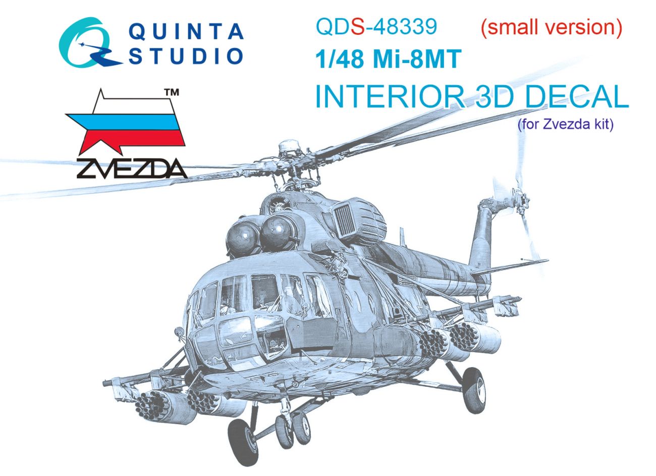1:48 Mi-8MT 3D-Printed & coloured Interior on decal paper (Zvezda) (Small version)