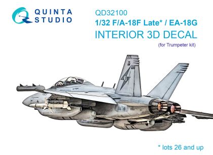 1:32 F/A-18F late / EA-18G 3D-Printed & coloured Interior on decal paper (Trumpeter)