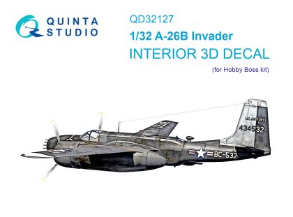 1:32 A-26B 3D-Printed & coloured Interior on decal paper (Hobby Boss)