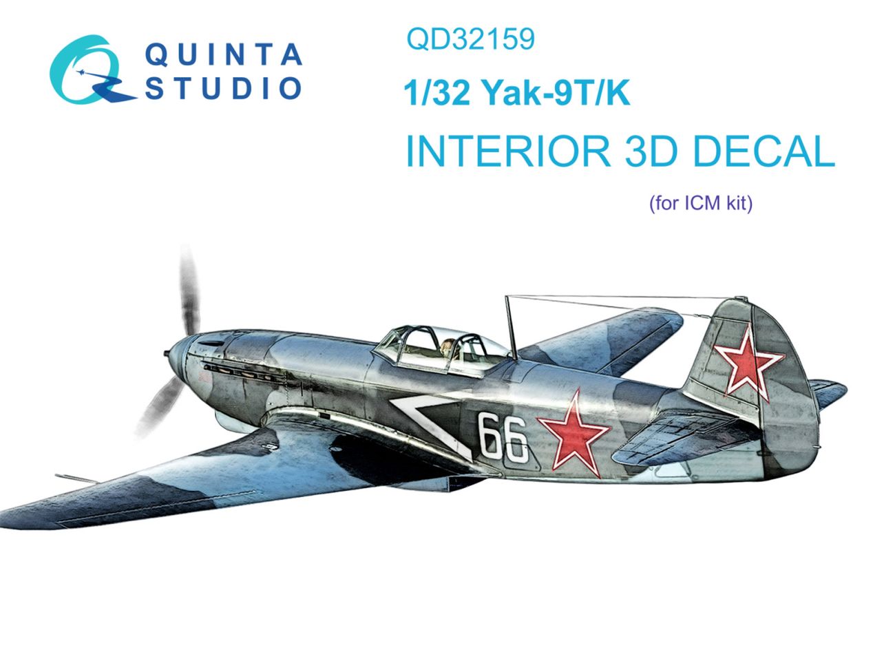 1:32 Yak-9 T/K 3D-Printed & coloured Interior on decal paper (ICM)