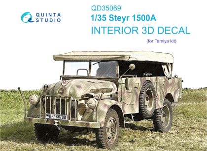 1:35 Steyr 1500A 3D-Printed & coloured Interior on decal paper (Tamiya)
