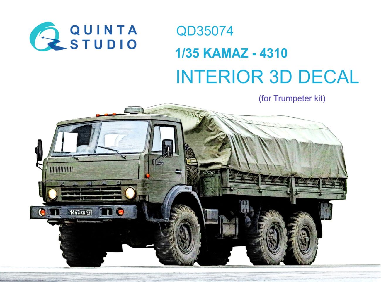 1:35 KAMAZ 4310 3D-Printed & coloured Interior on decal paper (Trumpeter)