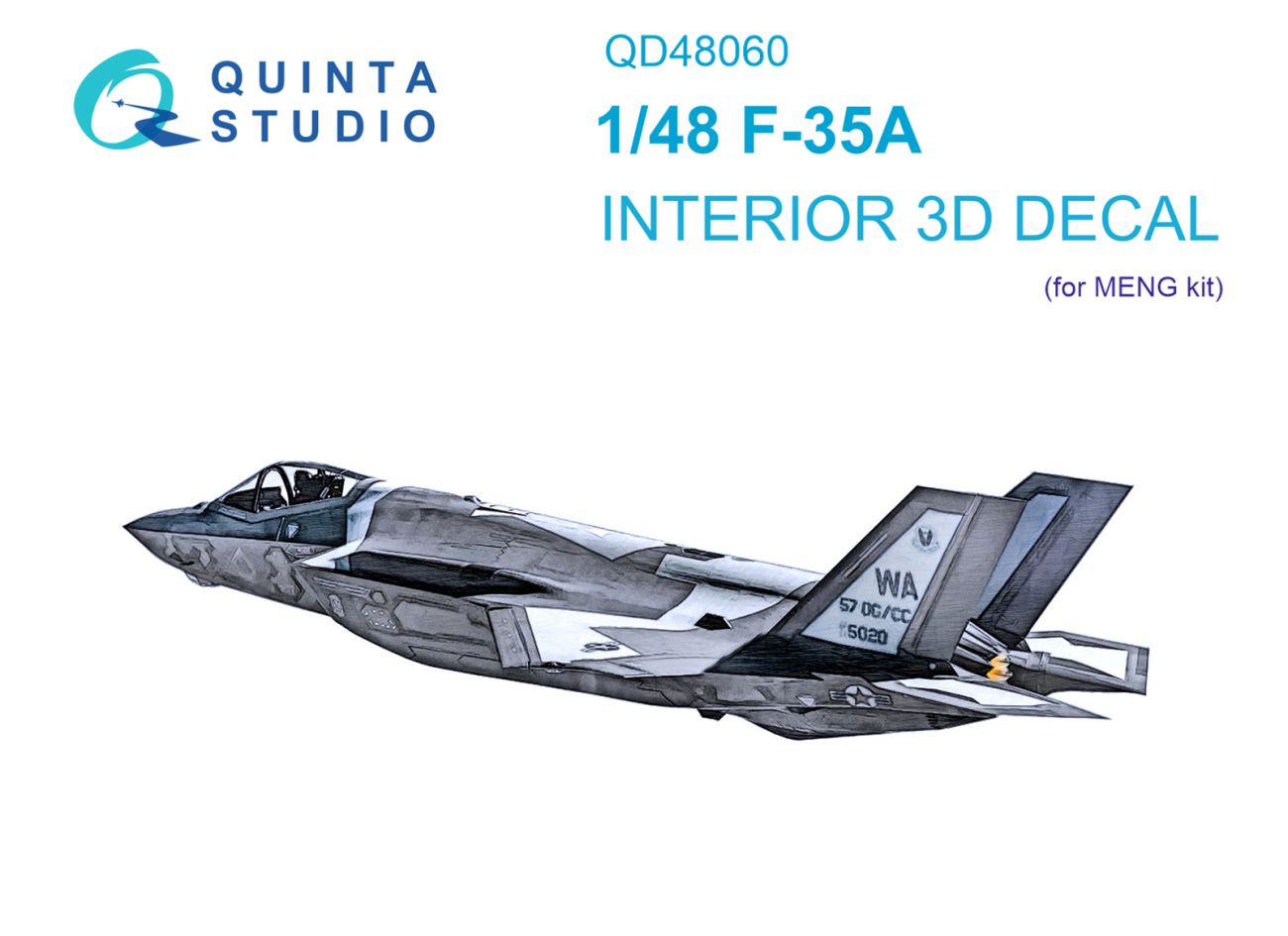 1:48 F-35A 3D-Printed & coloured Interior on decal paper (Meng)