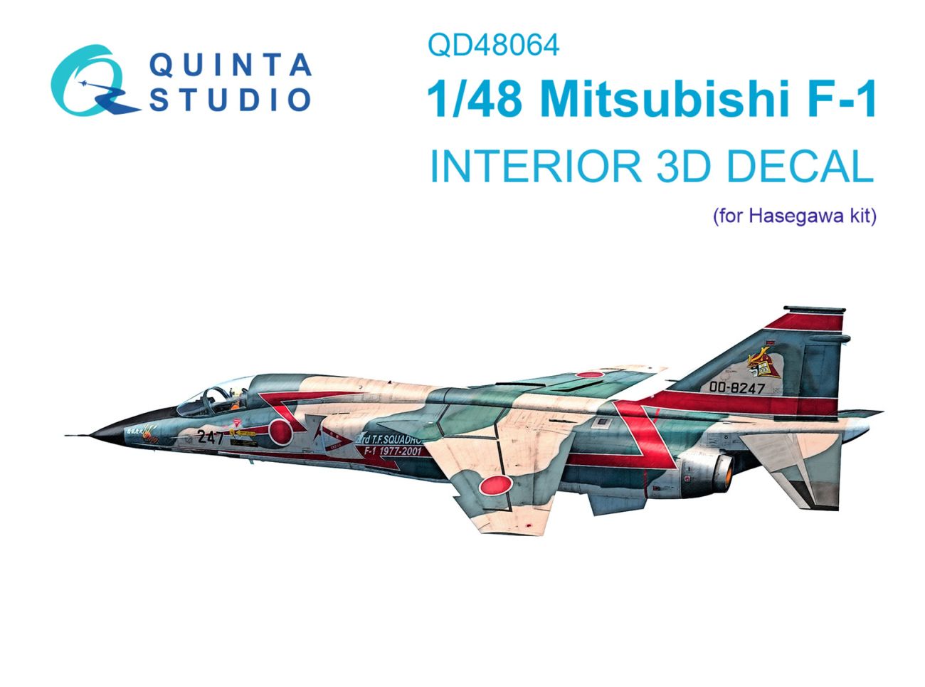 1:48 Mitsubishi F-1 3D-Printed & coloured Interior on decal paper (Hasegawa)