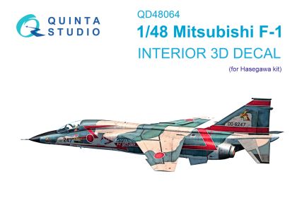 1:48 Mitsubishi F-1 3D-Printed & coloured Interior on decal paper (Hasegawa)