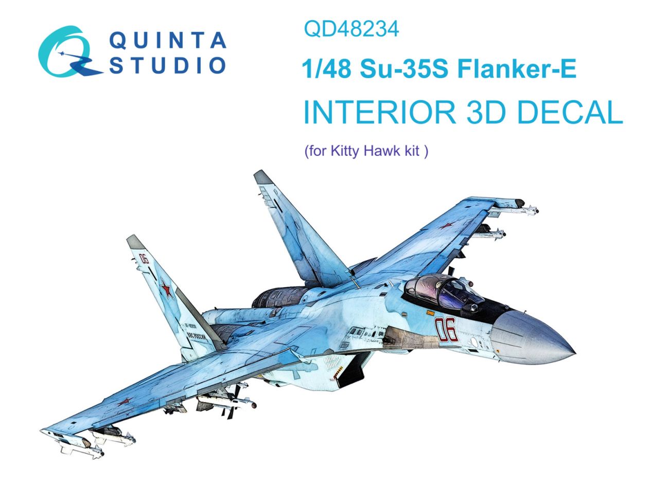 1:48 Su-35S 3D-Printed & coloured Interior on decal paper (KittyHawk)