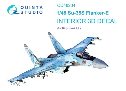 1:48 Su-35S 3D-Printed & coloured Interior on decal paper (KittyHawk)