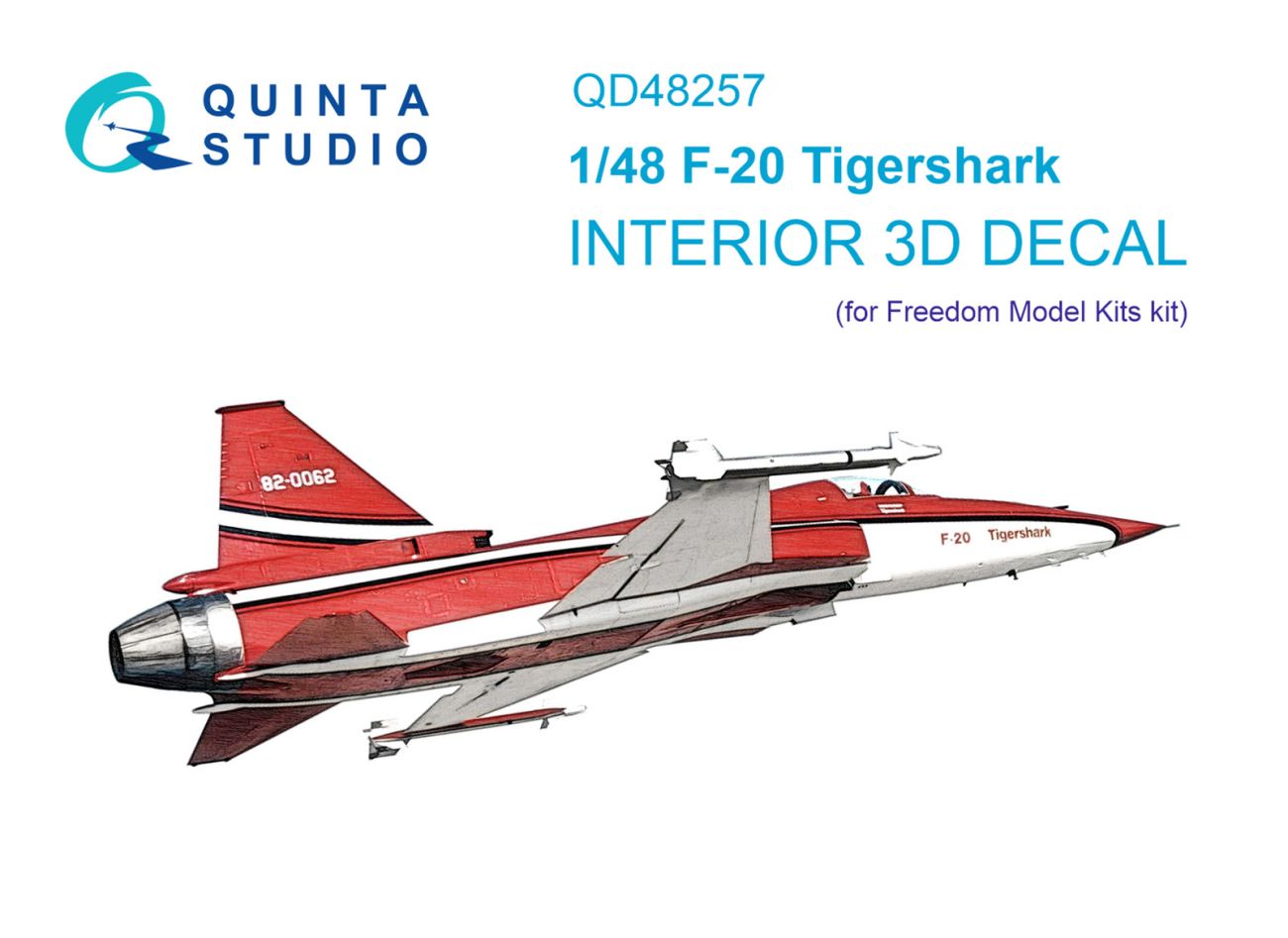 1:48 F-20 Tigershark 3D-Printed & coloured Interior on decal paper (Freedom Model)