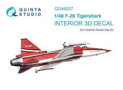 1:48 F-20 Tigershark 3D-Printed & coloured Interior on decal paper (Freedom Model)