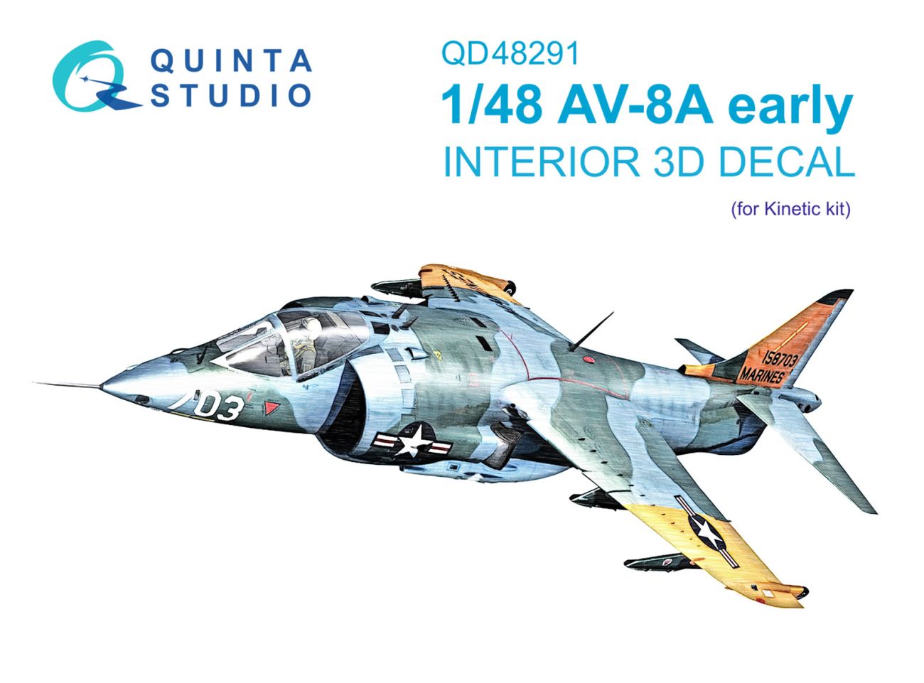 1:48 AV-8A Early 3D-Printed & coloured Interior on decal paper (Kinetic)