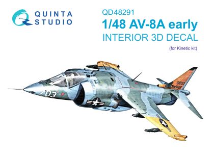 1:48 AV-8A Early 3D-Printed & coloured Interior on decal paper (Kinetic)