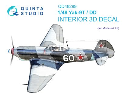 1:48 Yak-9T/DD 3D-Printed & coloured Interior on decal paper (Modelsvit)