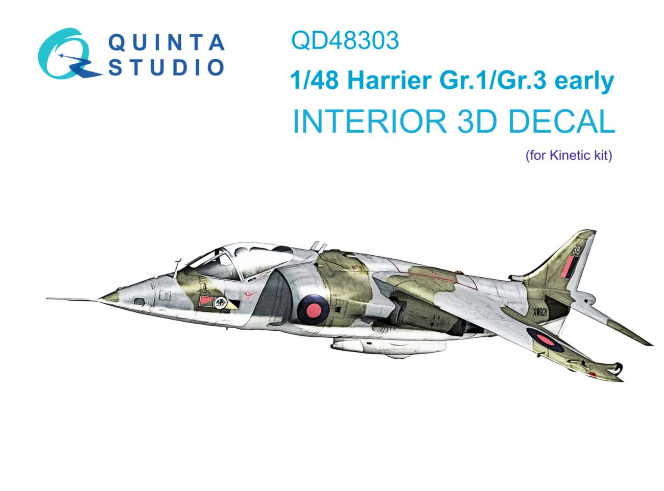 1:48 Harrier Gr.1/Gr.3 Early 3D-Printed & coloured Interior on decal paper (Kinetic)