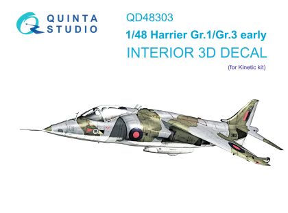 1:48 Harrier Gr.1/Gr.3 Early 3D-Printed & coloured Interior on decal paper (Kinetic)