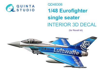 1:48 Eurofighter single seater 3D-Printed & coloured Interior on decal paper (Revell)