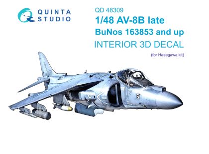 1:48 AV-8B Late 3D-Printed & coloured Interior on decal paper (Hasegawa)