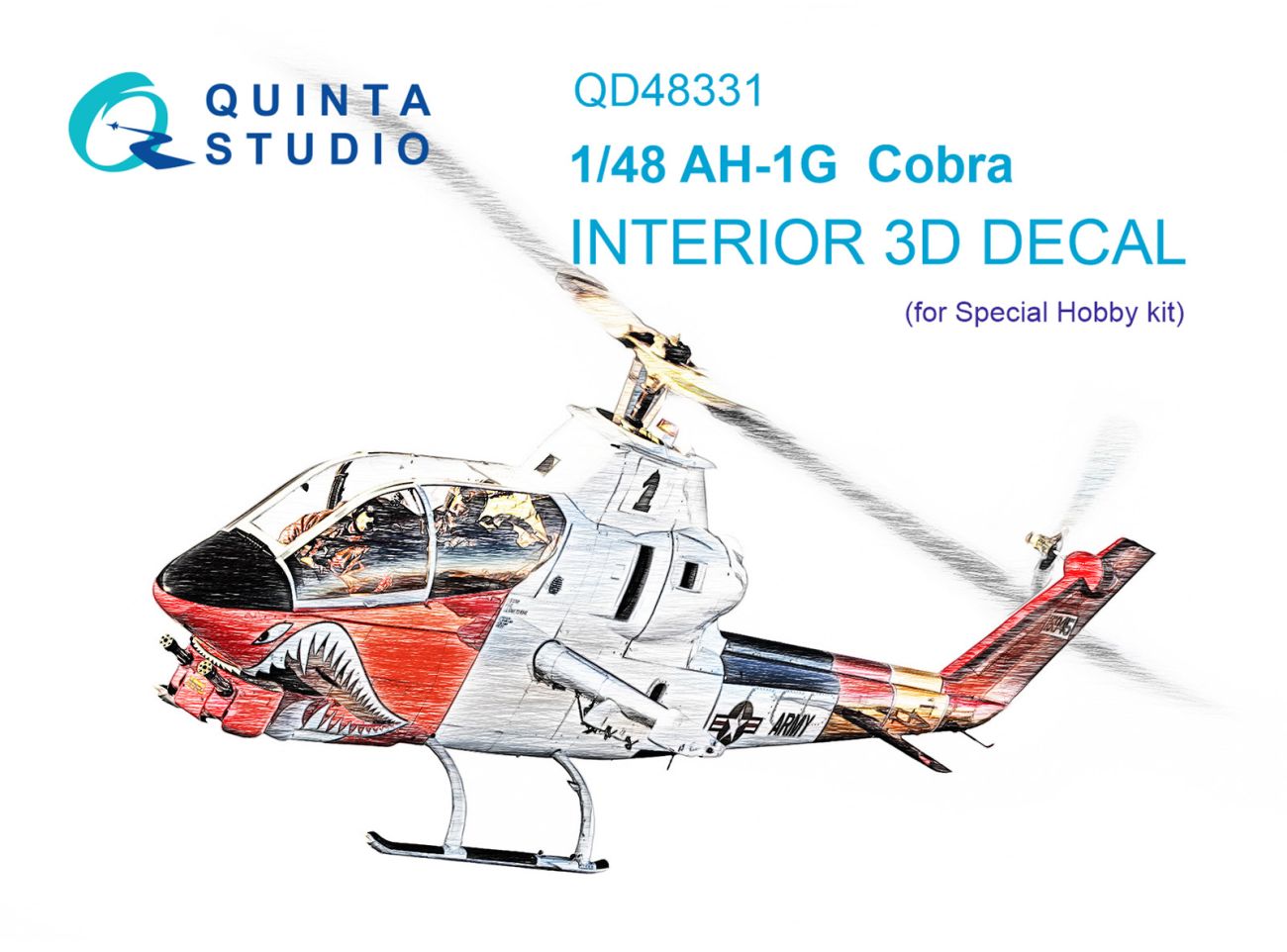 1:48 AH-1G 3D-Printed & coloured Interior on decal paper (Special Hobby)