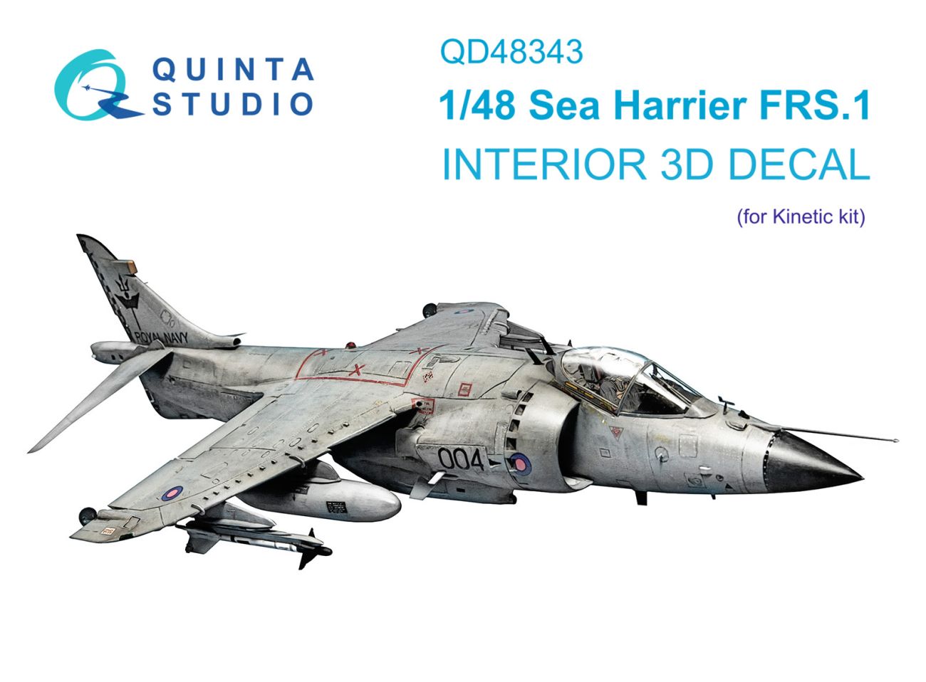 1:48 Sea Harrier FRS.1 3D-Printed & coloured Interior on decal paper (Kinetic)