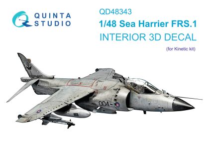 1:48 Sea Harrier FRS.1 3D-Printed & coloured Interior on decal paper (Kinetic)