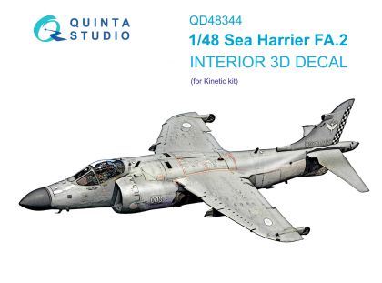 1:48 Sea Harrier FA.2 3D-Printed & coloured Interior on decal paper (Kinetic)