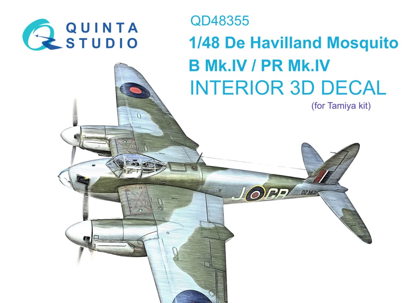1:48 DH Mosquito B Mk.IV/PR Mk.IV 3D-Printed & coloured Interior on decal paper (Tamiya)